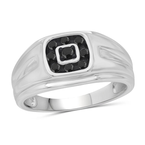 Black Diamond Rings for Men – 1/4 CTTW Genuine Black Diamond Ring for Men – Hypoallergenic Sterling Silver or 14K Gold over Silver Ring Men – Real Diamond Mens Rings Fashion Statement Ring – Luxurious Gifts for Him