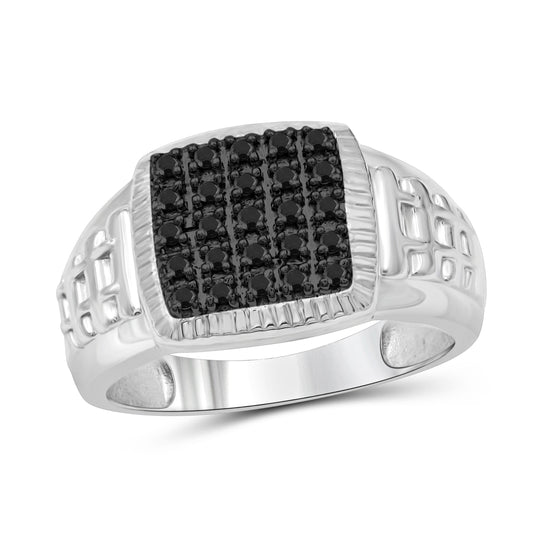 Men's 1/4 ct. T.W. Black Diamond Ring in Sterling Silver or 14K Gold over Silver