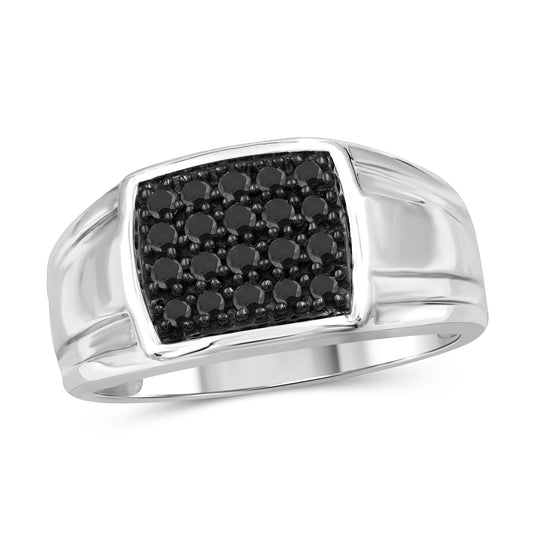 Men's 1/2 ct. T.W. Black Diamond Ring in Sterling Silver or 14K Gold over Silver