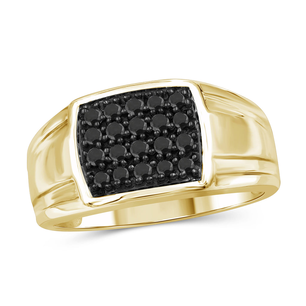 RARE! 10 Ct Rectangle Shape, Black Diamond Men's Ring With Diamond Accents,  Ideal Gift for Husband, Boyfriend | ZeeDiamonds