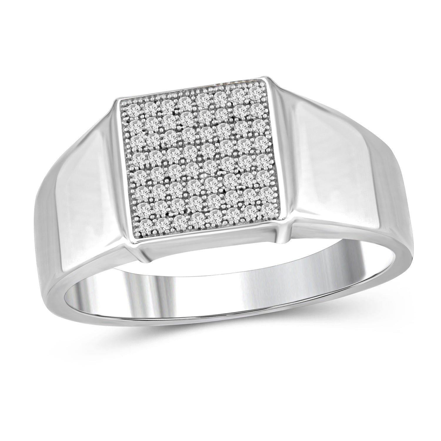Jewelnova Men's 1/4 Carat T.W. White Diamond Ring