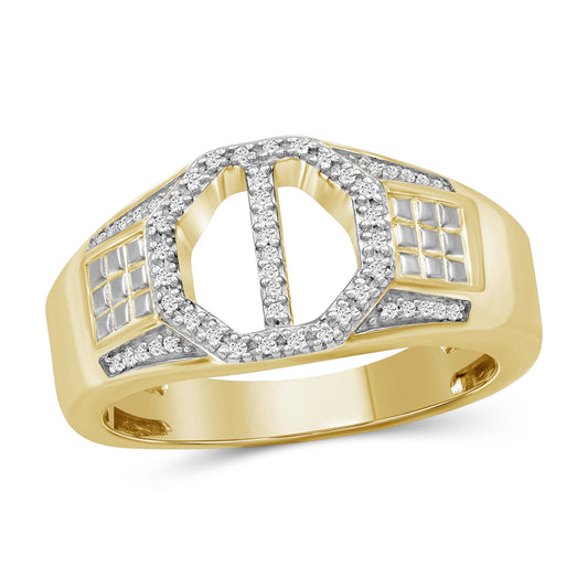Men's 1/7 ct. T.W. White Diamond Ring in Two-Tone Sterling Silver