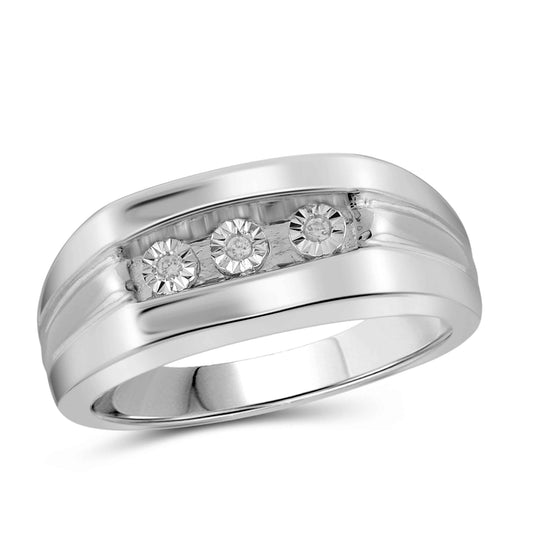 Men's Diamond Accent Ring in Sterling Silver or 14K Gold over Silver