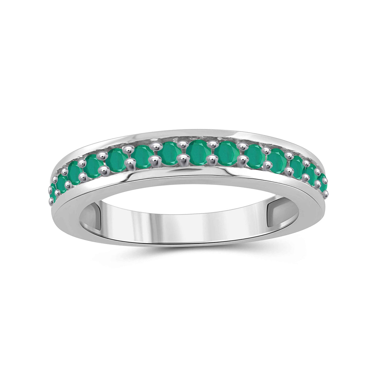 1 ct. T.G.W. Emerald Ring in Sterling Silver