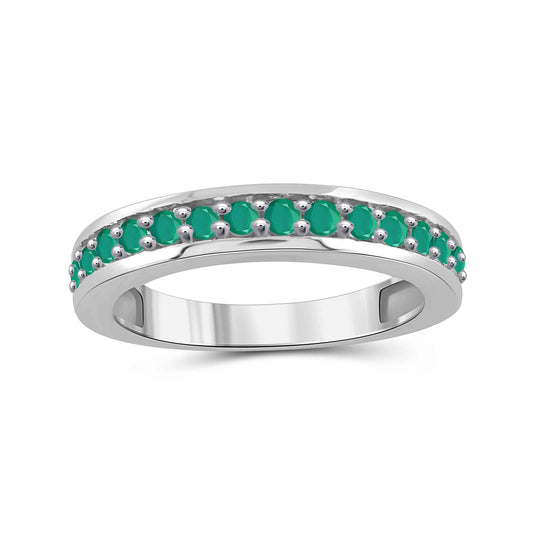 1 ct. T.G.W. Emerald Ring in Sterling Silver