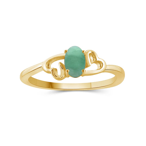 0.38 CTW Emerald Ring in 14K Gold-Plated