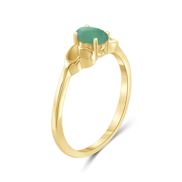 0.38 CTW Emerald Ring in 14K Gold-Plated