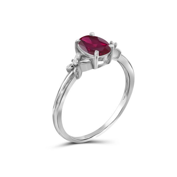 3/4 Carat T.G.W. Ruby And White Diamond Accent Sterling Silver Ring