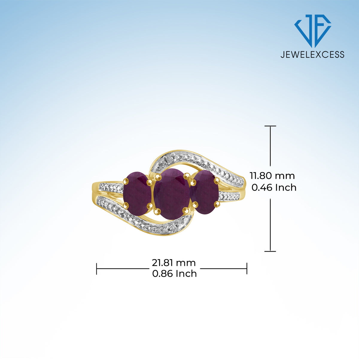 1 3/4 ct. T.G.W. Ruby Ring with Diamond Accent in 14K Gold over Silver