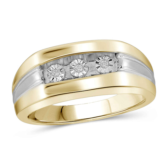 Men's Diamond Accent Ring in Sterling Silver or 14K Gold over Silver
