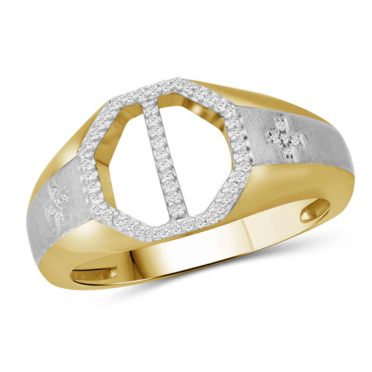 Men's 1/7 ct. T.W. White Diamond Ring in Two-Tone Sterling Silver