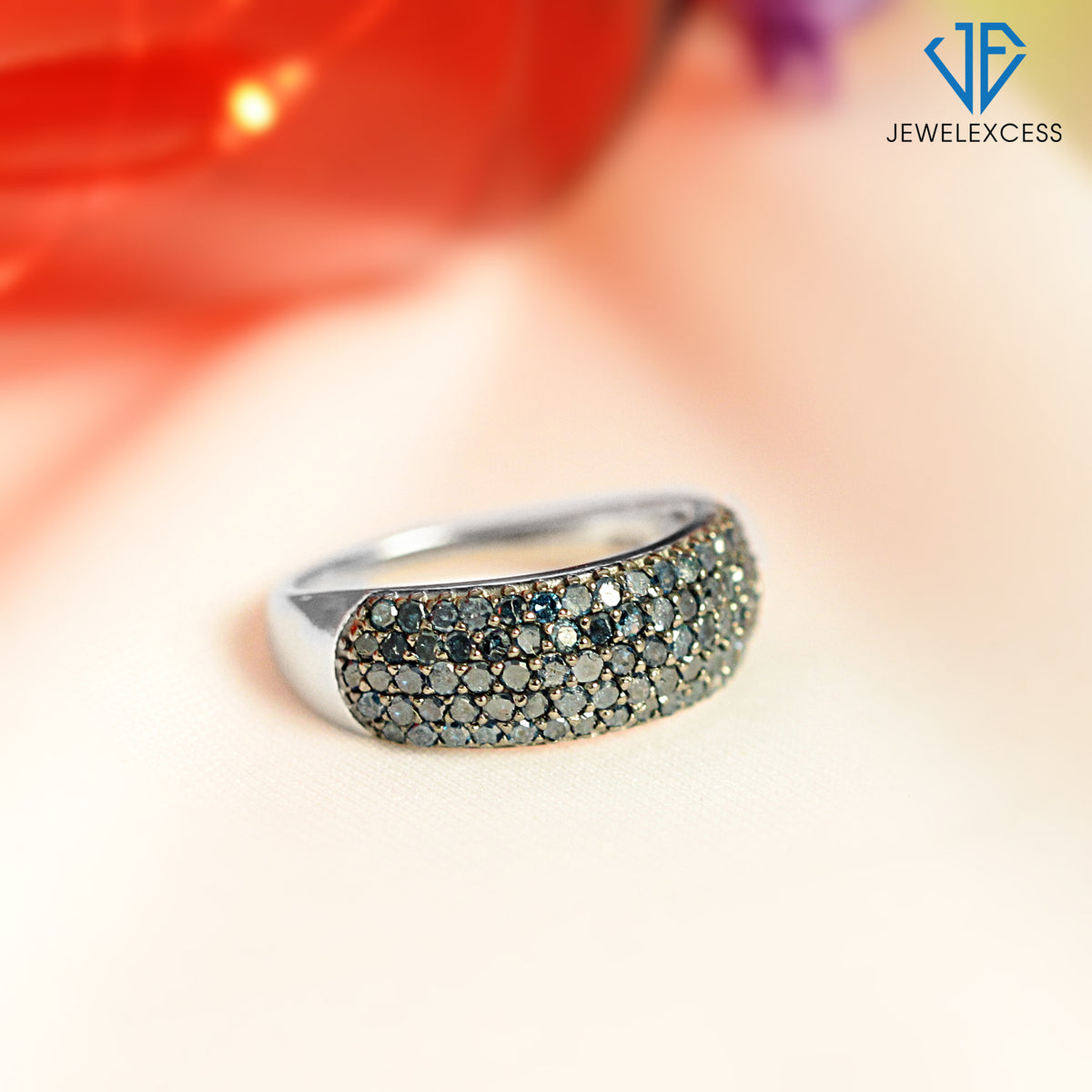 1 ct. T.W. Blue Diamond Band in Sterling Silver