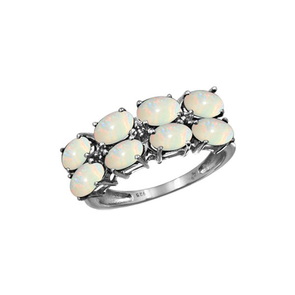 Assorted Gemstone And Created White Sapphire Sterling Silver Ring - Assorted Gemstone