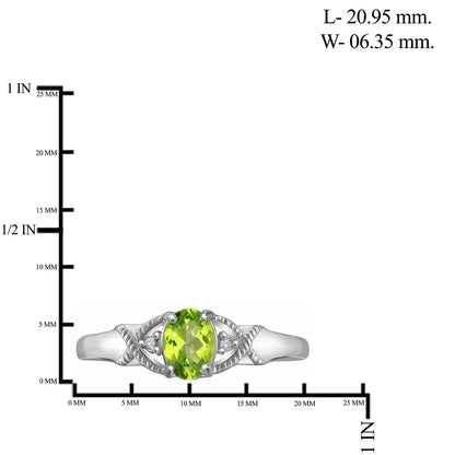 0.50 ct. T.G.W. Peridot Ring with Diamond Accent in Sterling Silver