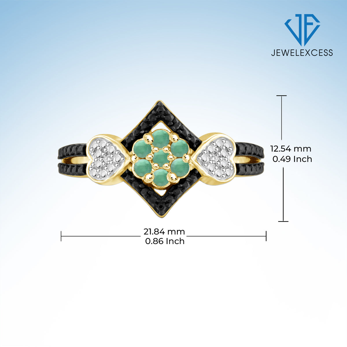 1 1/2 ct. T.G.W. Emerald 3-Piece Jewelry Set with Black & White Diamond Accent in 14K Gold over Silver