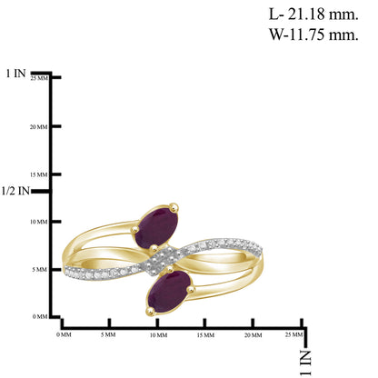 2 ct. T.G.W. Ruby & 1/20 ct. T.W. White Diamond 3-Piece Jewelry Set in 14K Gold over Silver
