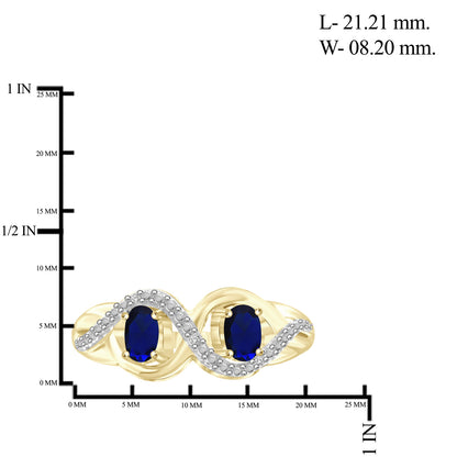2 1/2 ct. T.G.W. Sapphire & 1/20 ct. T.W. White Diamond 3-Piece Jewelry Set in 14K Gold over Silver